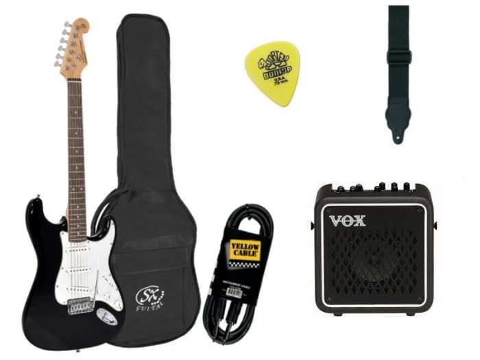 Compleet electrisch gitaarpakket met modelling amp en accesoires
