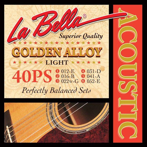 La Bella 40PS Golden Alloy Light
