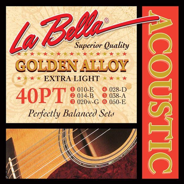 La Bella 40PT Golden Alloy Extra Light