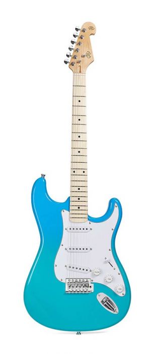 SX Elektrische gitaar Blauw, Stratocaster model MET gitaartas en kabel!